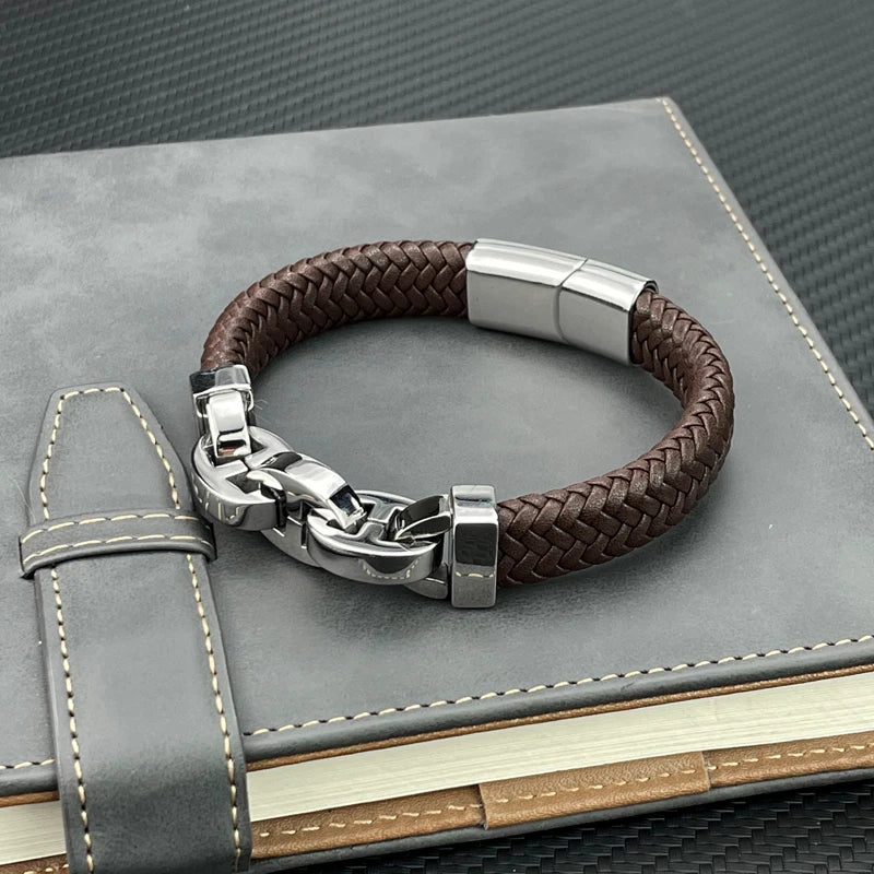 CIPHER BRAIDED LEATHER BRACELET