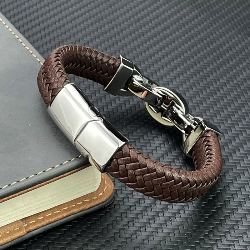 CIPHER BRAIDED LEATHER BRACELET