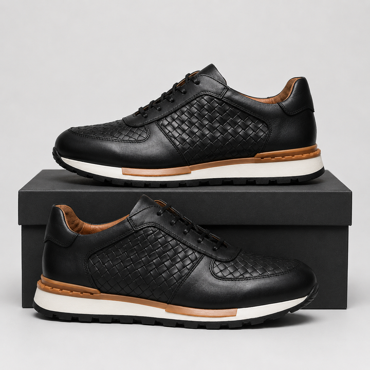 WILLIAM ASHFORD LEATHER SNEAKERS