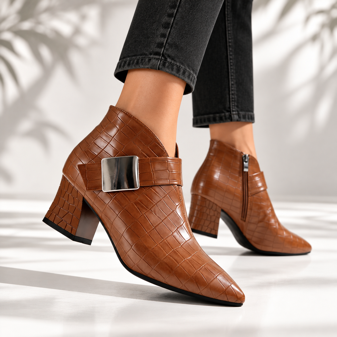 WILMA CROC EMBOSSED BOOT