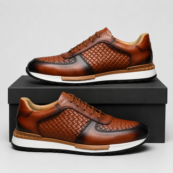 WILLIAM ASHFORD LEATHER SNEAKERS