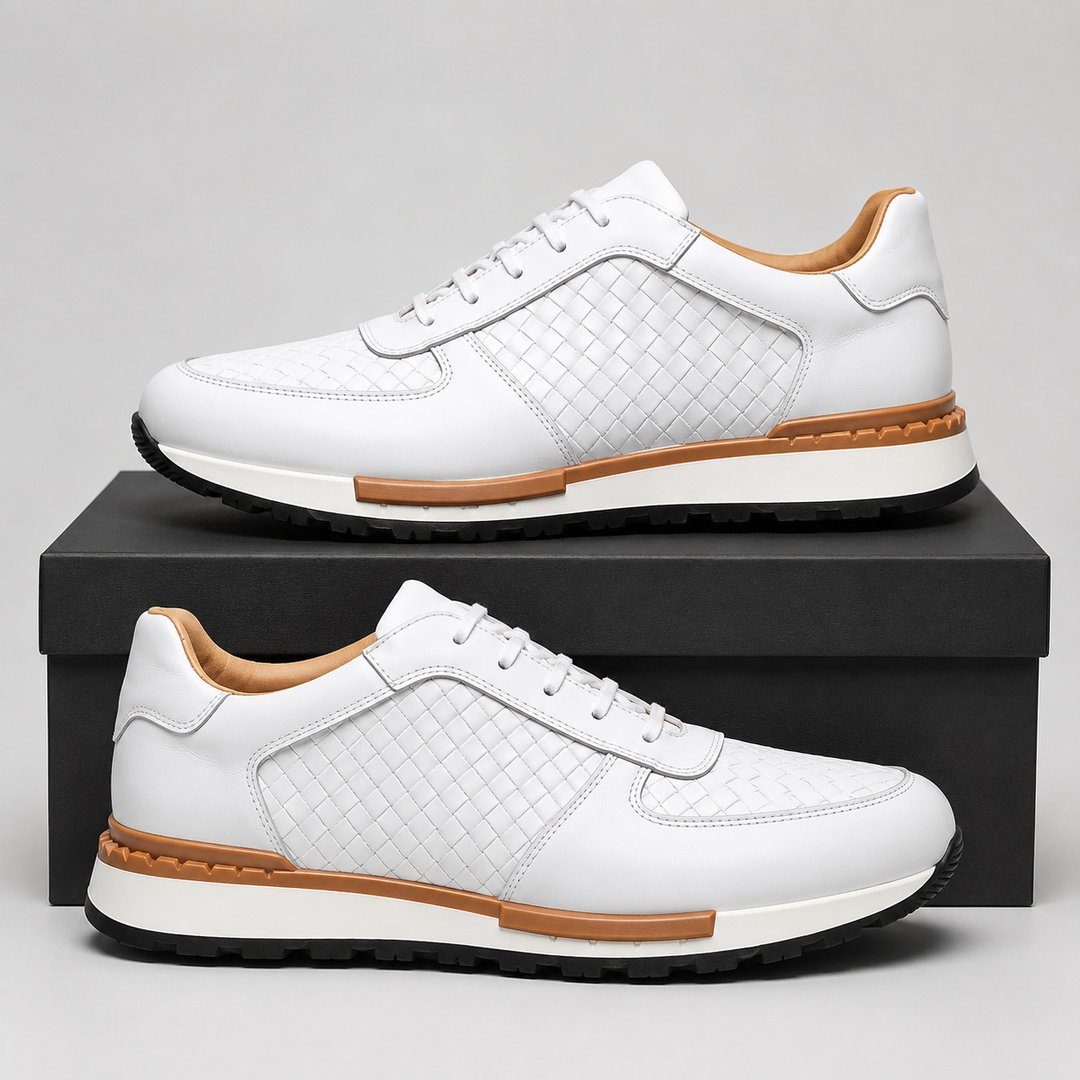 WILLIAM ASHFORD LEATHER SNEAKERS