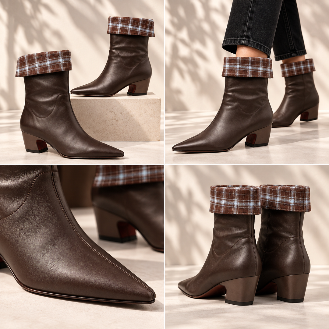 AVERY PLAID CUFF BOOTS