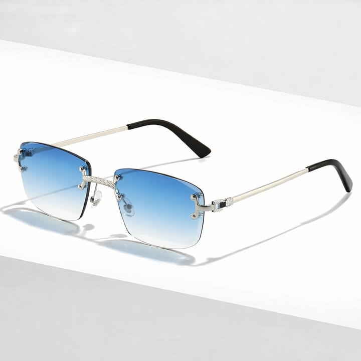 SKYLINE RIMLESS RECTANGULAR SUNGLASSES