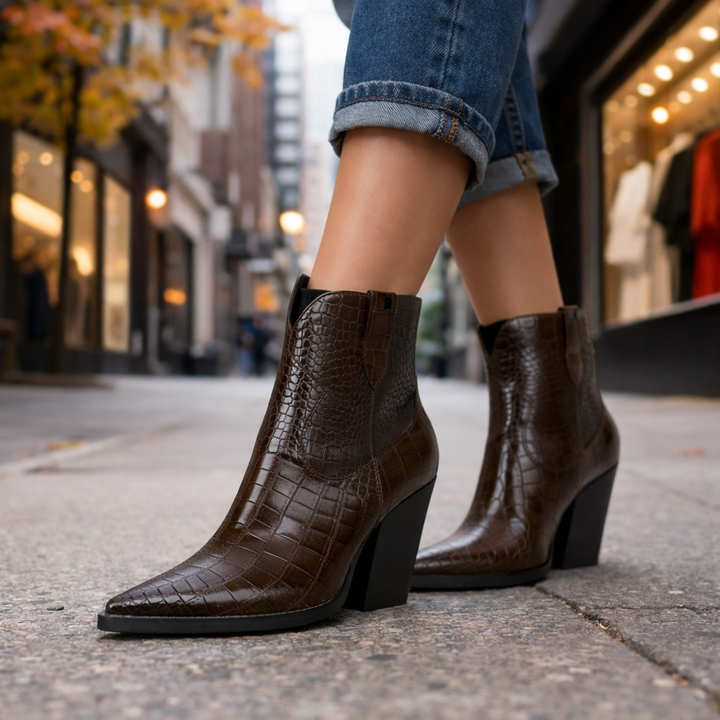 ALISON LEATHER ANKLE BOOTS