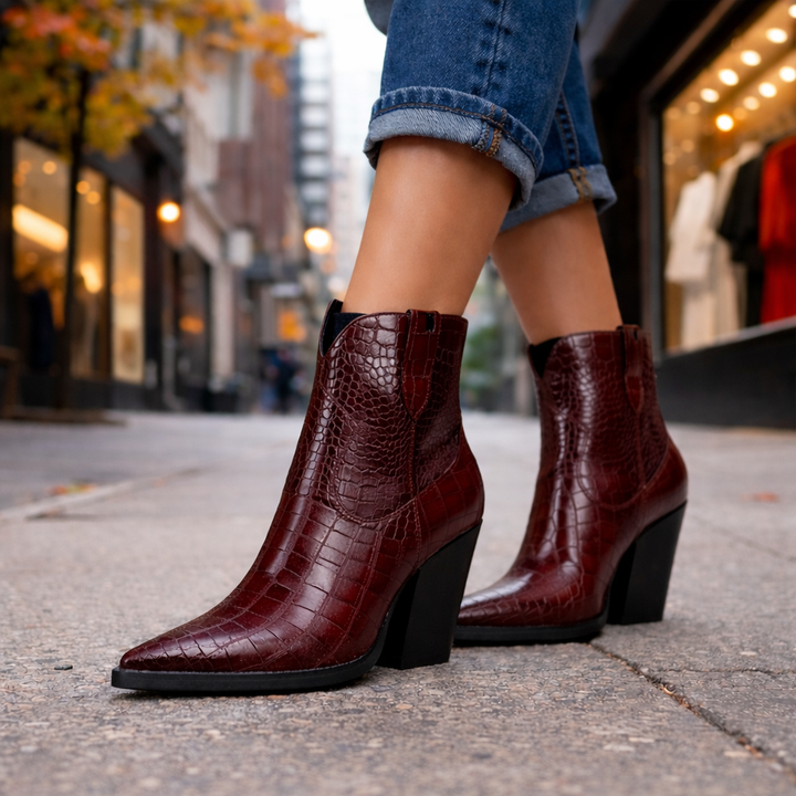 ALISON LEATHER ANKLE BOOTS