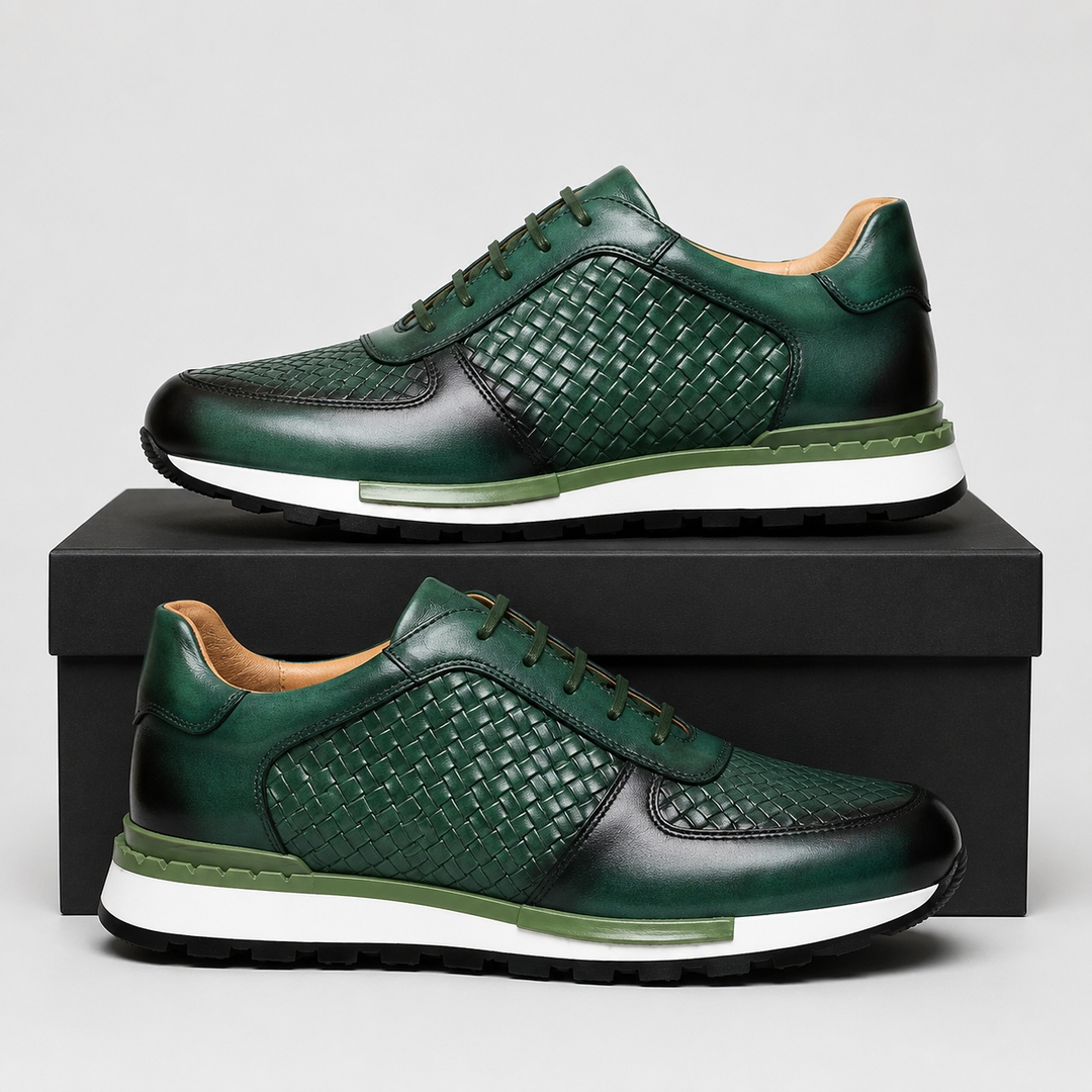 WILLIAM ASHFORD LEATHER SNEAKERS