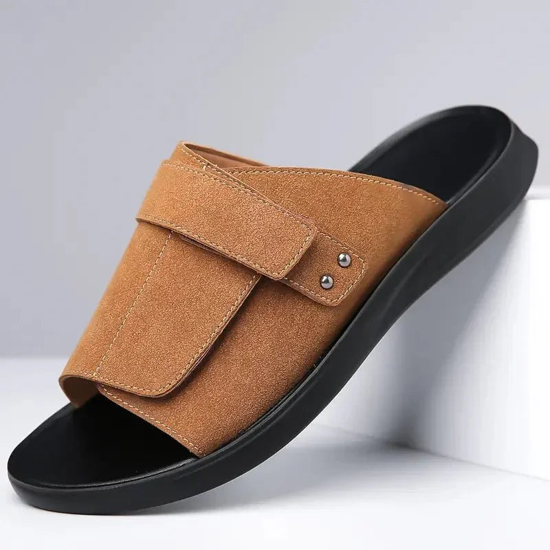 HOMESTEAD SUEDE SLIDES