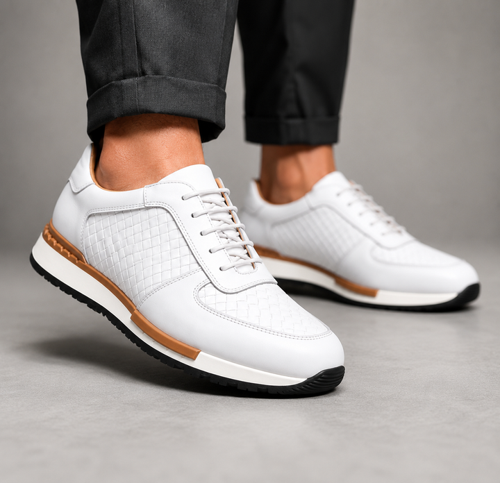 WILLIAM ASHFORD LEATHER SNEAKERS