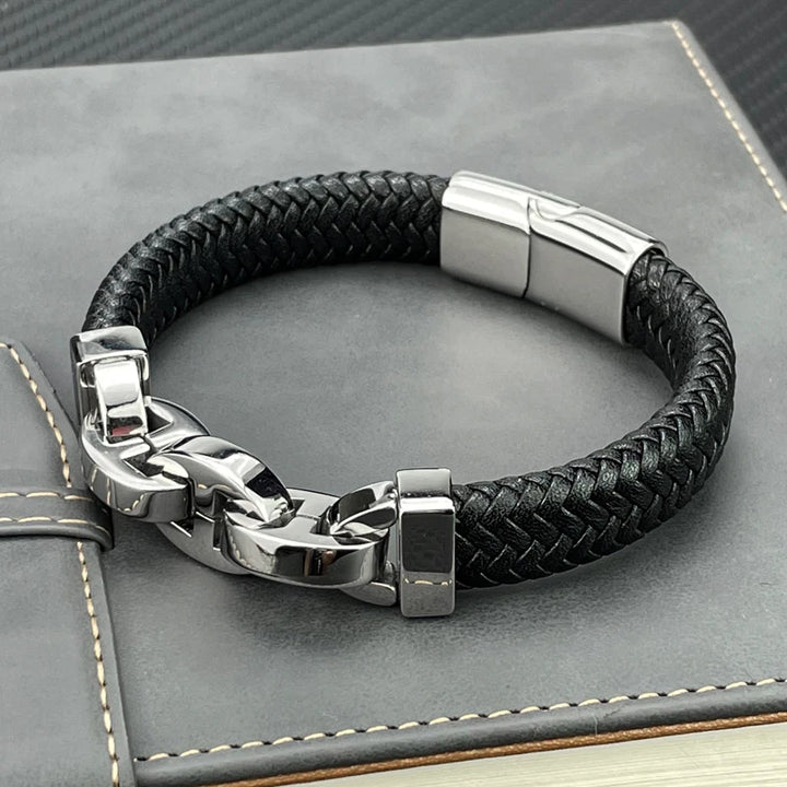 CIPHER BRAIDED LEATHER BRACELET