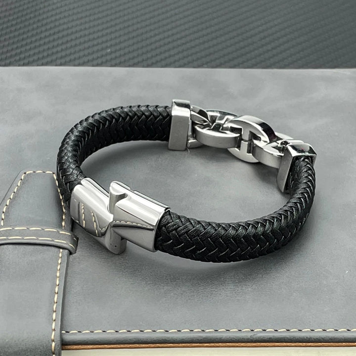 CIPHER BRAIDED LEATHER BRACELET