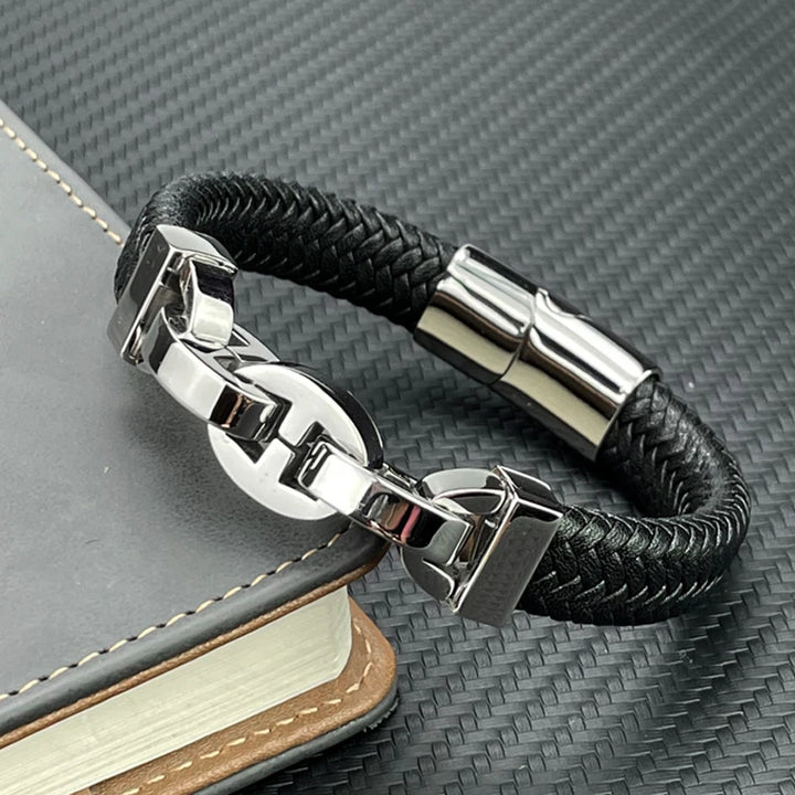 CIPHER BRAIDED LEATHER BRACELET