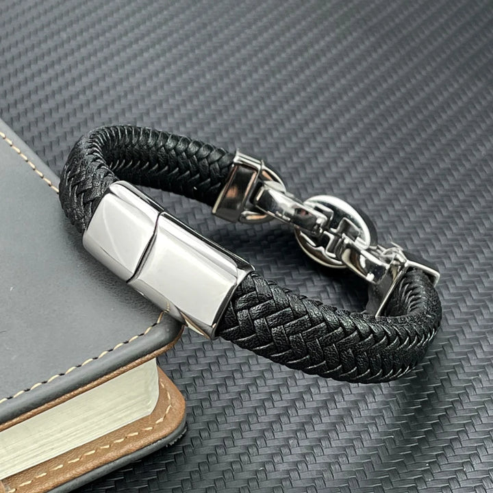 CIPHER BRAIDED LEATHER BRACELET