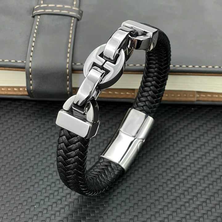 CIPHER BRAIDED LEATHER BRACELET