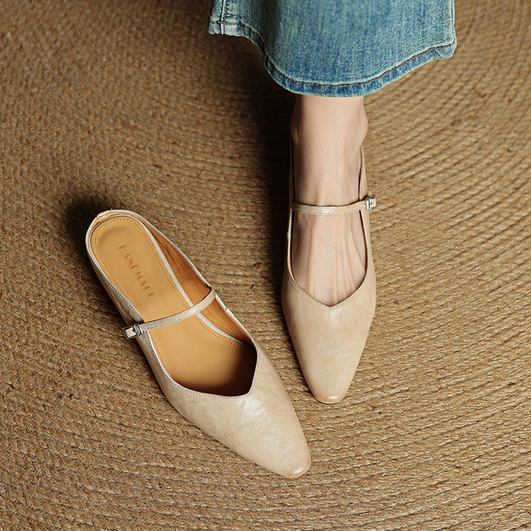KLARA GENIUNE LEATHER MULES