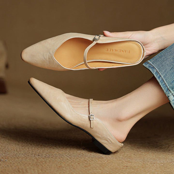 KLARA GENIUNE LEATHER MULES