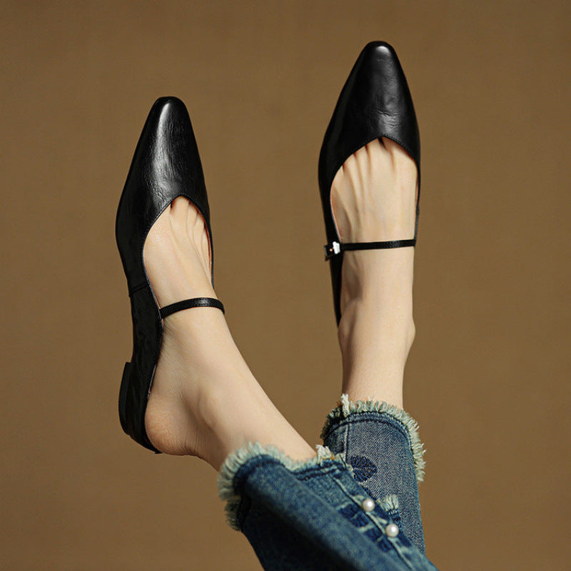 KLARA GENIUNE LEATHER MULES