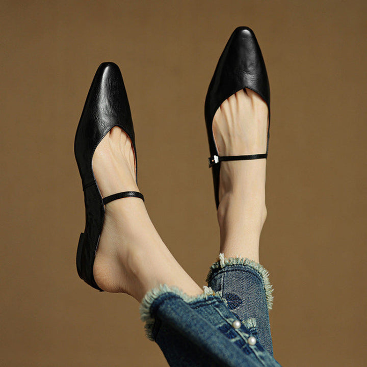 KLARA GENIUNE LEATHER MULES
