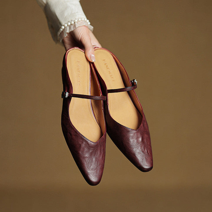 KLARA GENIUNE LEATHER MULES