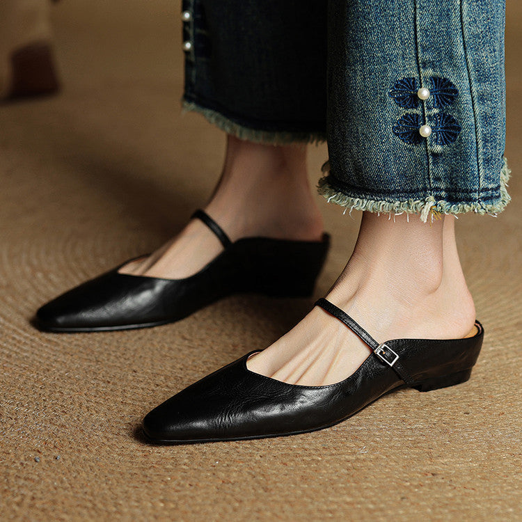 KLARA GENIUNE LEATHER MULES