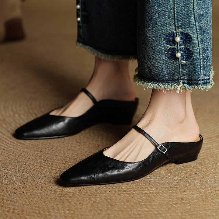 KLARA GENIUNE LEATHER MULES