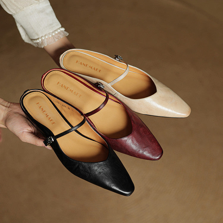 KLARA GENIUNE LEATHER MULES