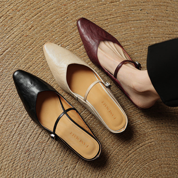 KLARA GENIUNE LEATHER MULES