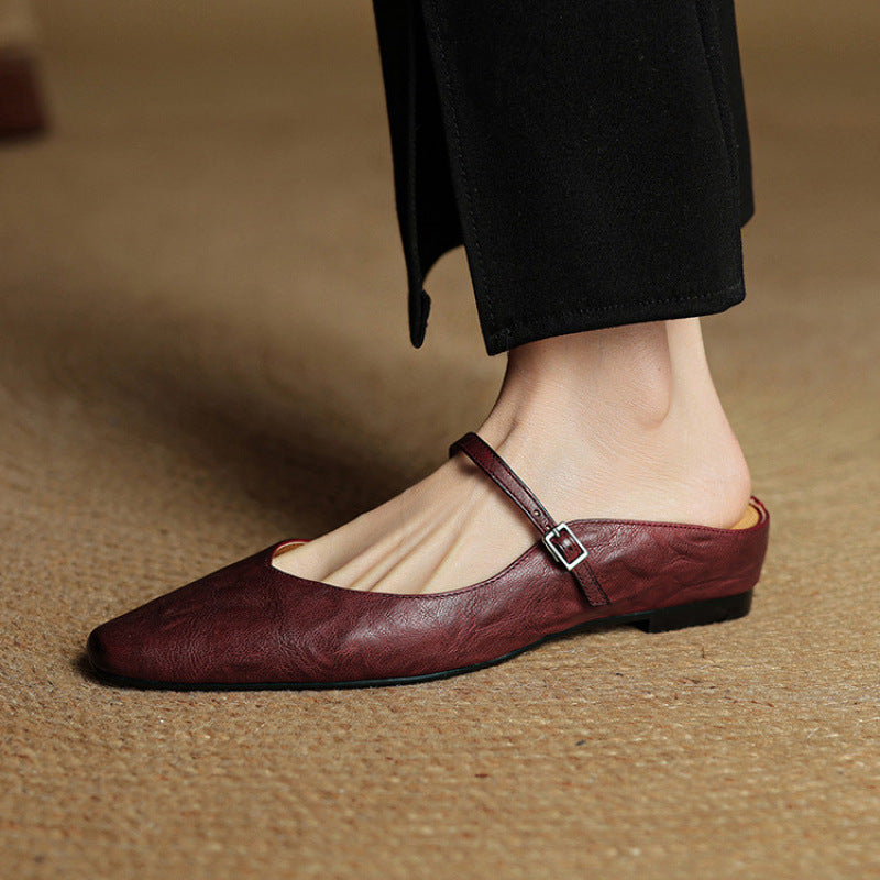 KLARA GENIUNE LEATHER MULES
