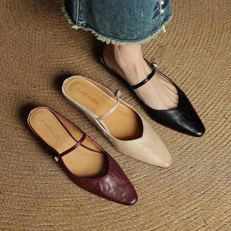 KLARA GENIUNE LEATHER MULES