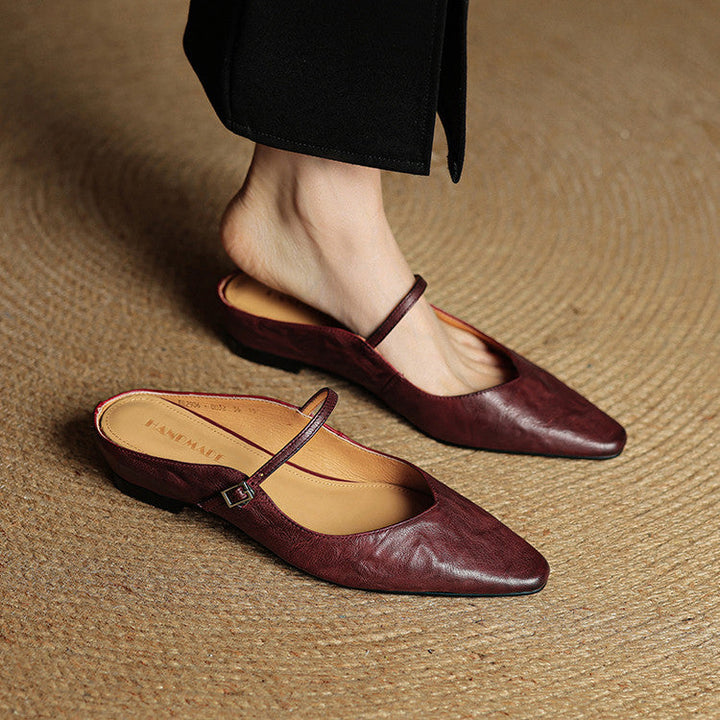 KLARA GENIUNE LEATHER MULES