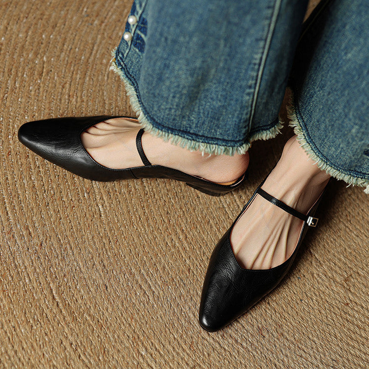 KLARA GENIUNE LEATHER MULES