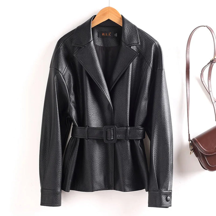 EVELYN SHEEPSKIN LEATHER JACKET