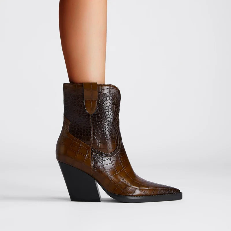 ALISON LEATHER ANKLE BOOTS