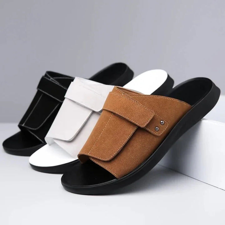 HOMESTEAD SUEDE SLIDES