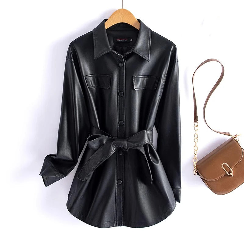 SILVIA LAMBSKIN LEATHER JACKET