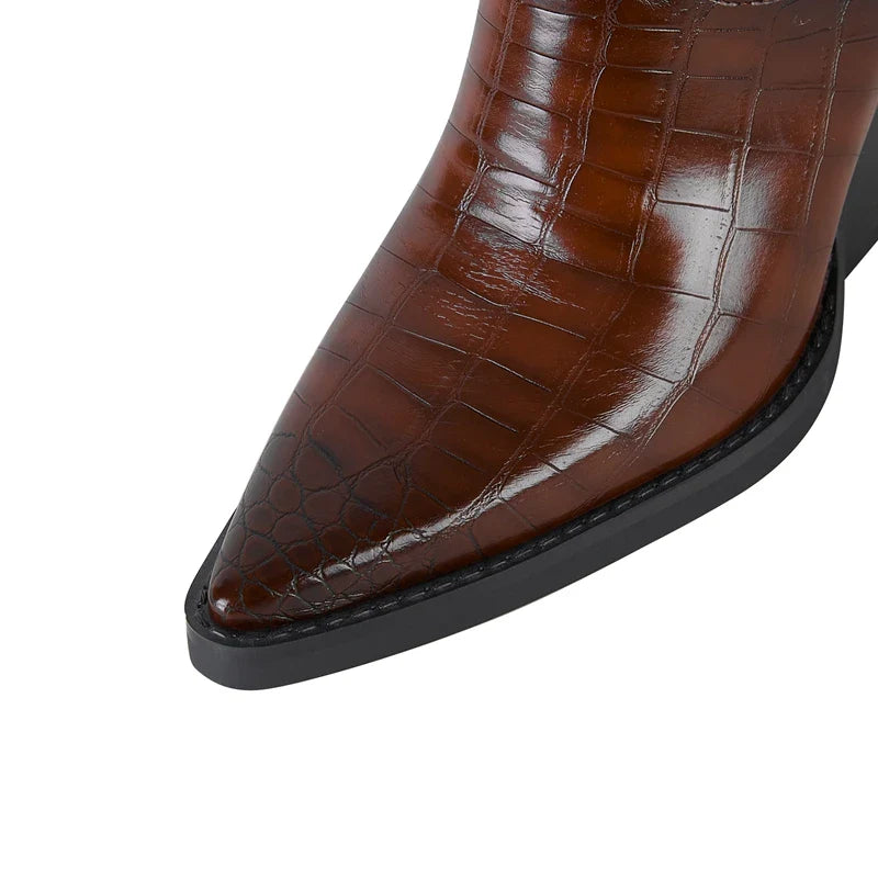 ALISON LEATHER ANKLE BOOTS