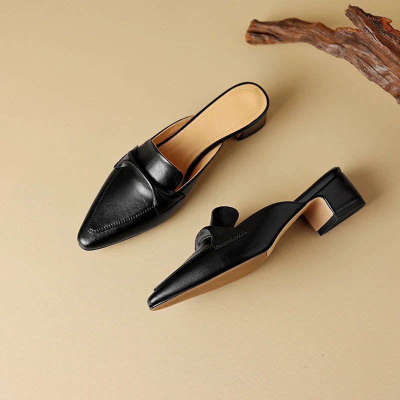 RIVIERA CLASSIC LEATHER MULES