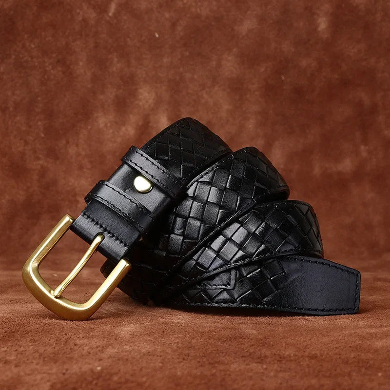 ASHMORE WOVEN LEATHER BELT