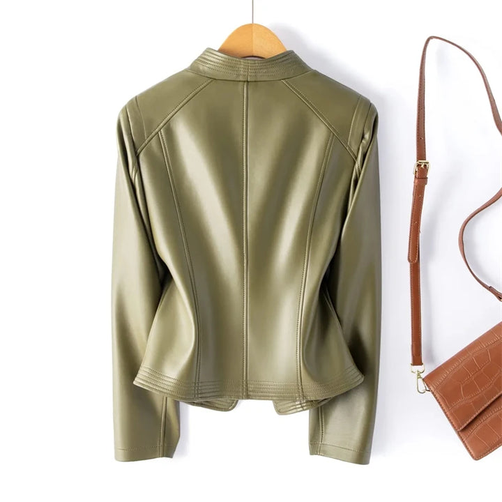 MERLOT LUXE LEATHER JACKET