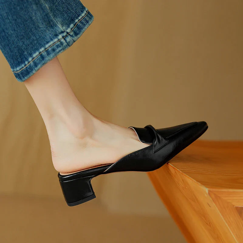 RIVIERA CLASSIC LEATHER MULES