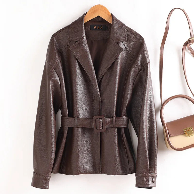 EVELYN SHEEPSKIN LEATHER JACKET