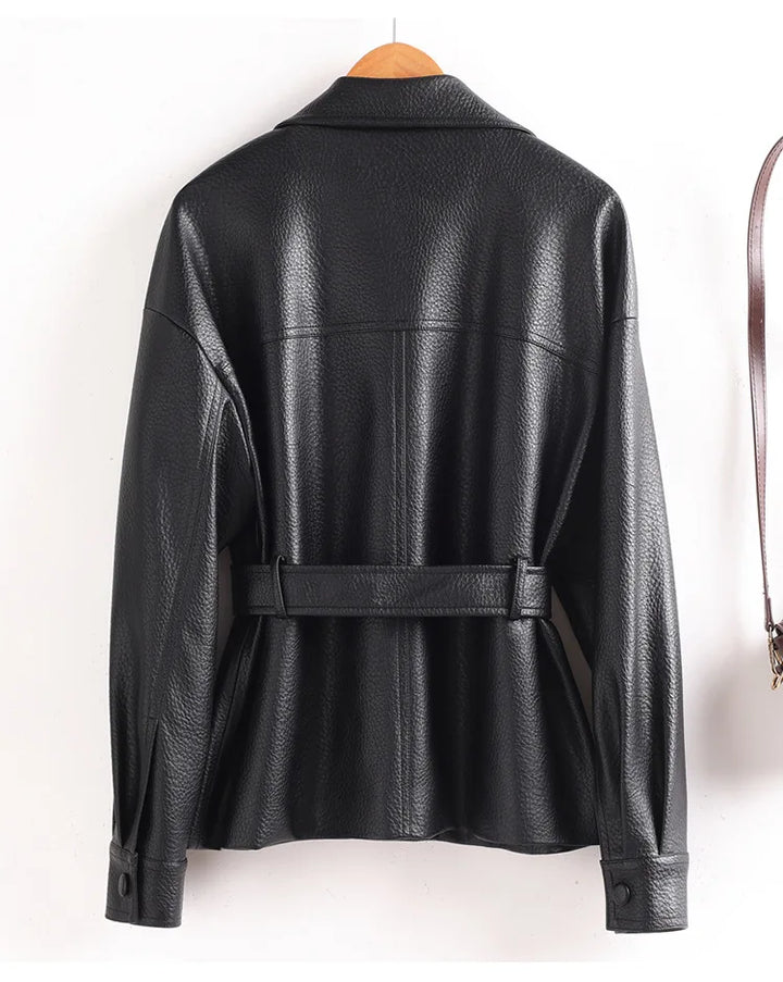 EVELYN SHEEPSKIN LEATHER JACKET