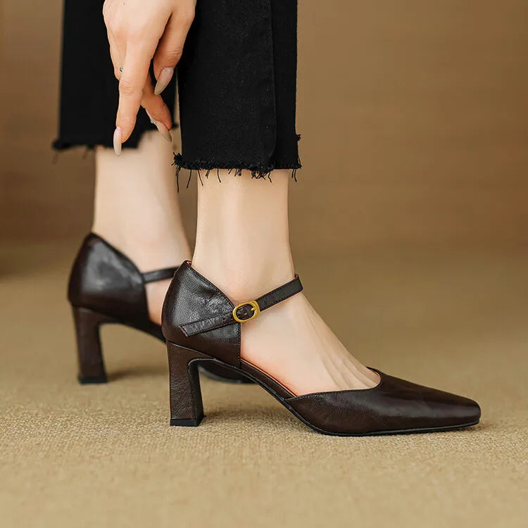 CLARETTE MARY LEATHER HEELS