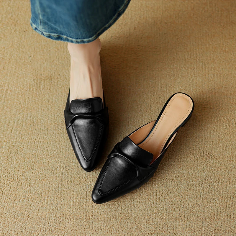RIVIERA CLASSIC LEATHER MULES