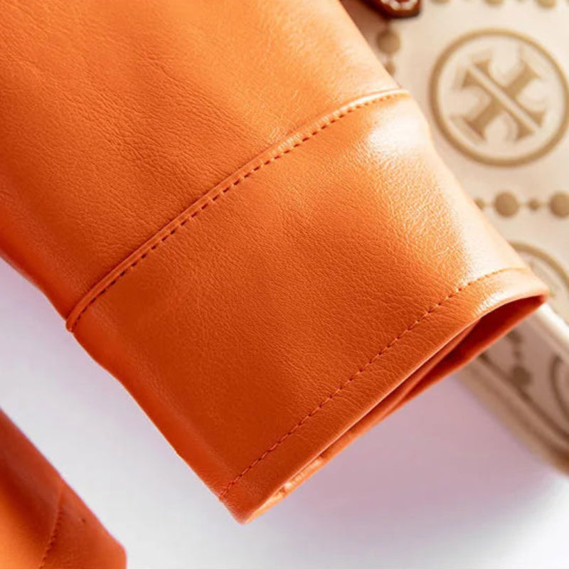 SILVIA LAMBSKIN LEATHER JACKET