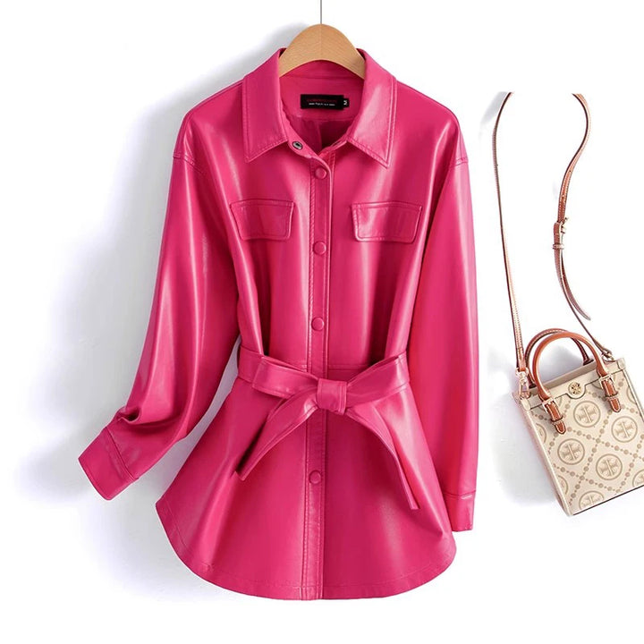 SILVIA LAMBSKIN LEATHER JACKET