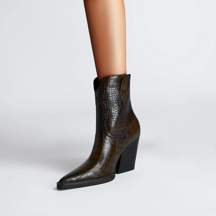 ALISON LEATHER ANKLE BOOTS