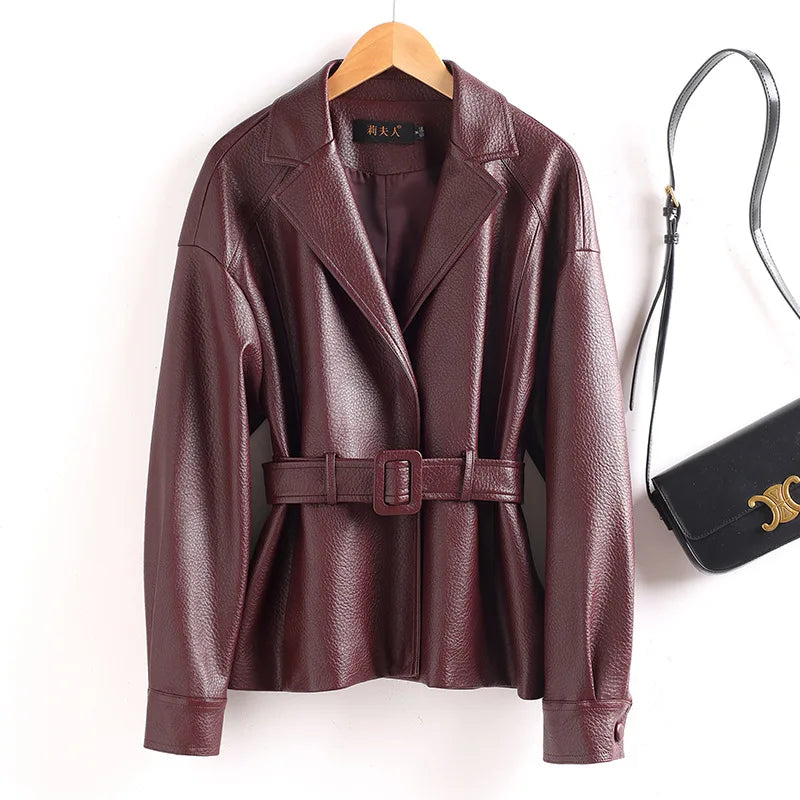 EVELYN SHEEPSKIN LEATHER JACKET