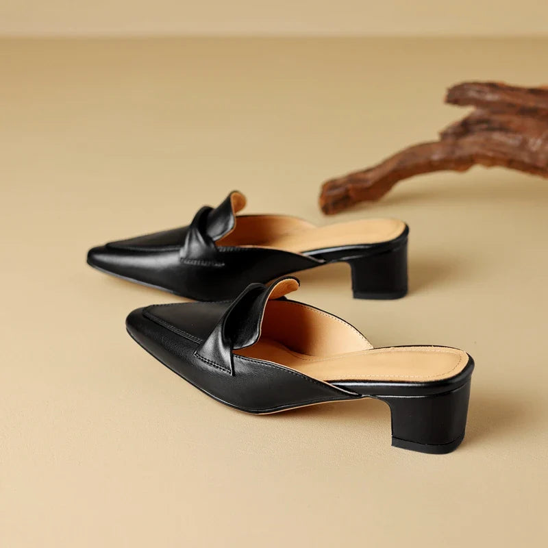 RIVIERA CLASSIC LEATHER MULES