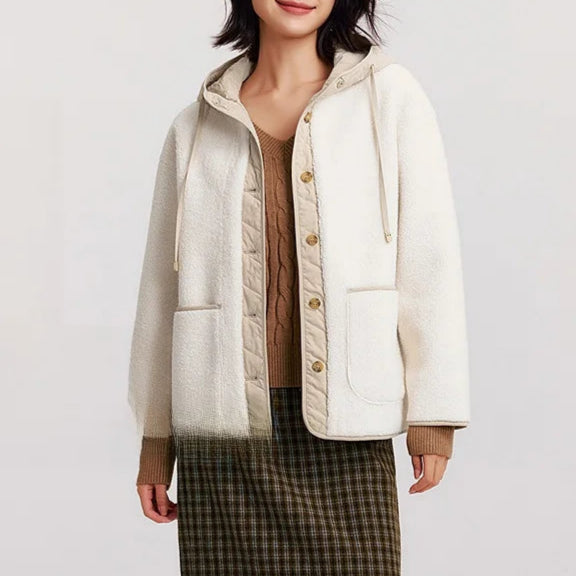 FAUX SHEARLING LAMB FUR JACKET